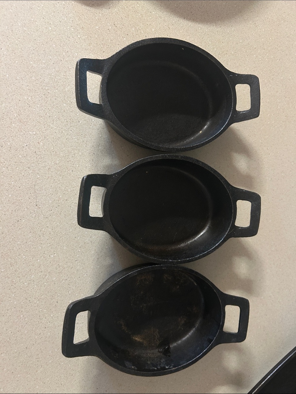 Cast Iron Mini Serving Pans - Black (Set of 3)